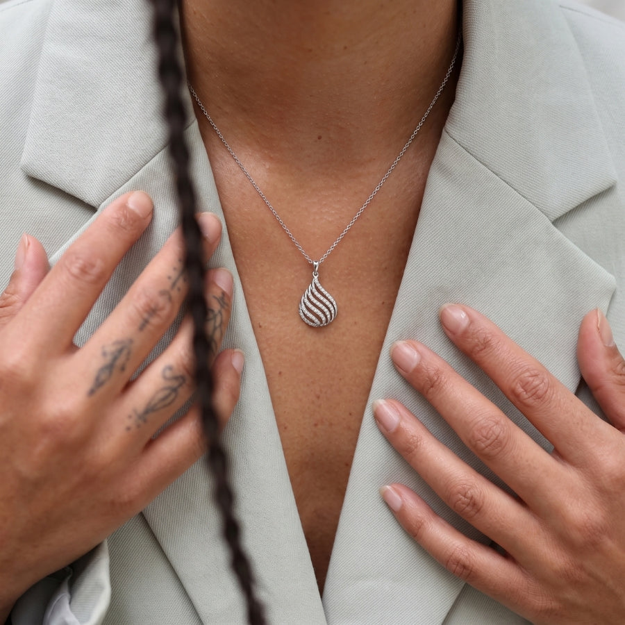 Flowing Wave Pendant Necklace