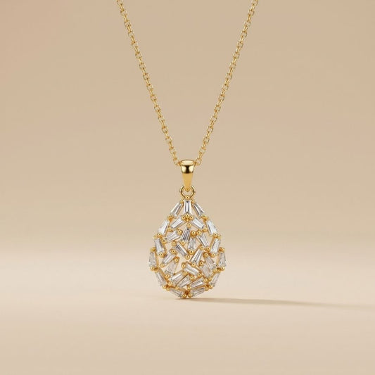 Teardrop Cluster Pendant Necklace — photo 1