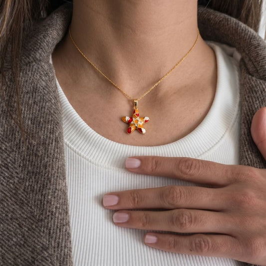 Mosaic Starfish Pendant Necklace — photo 1