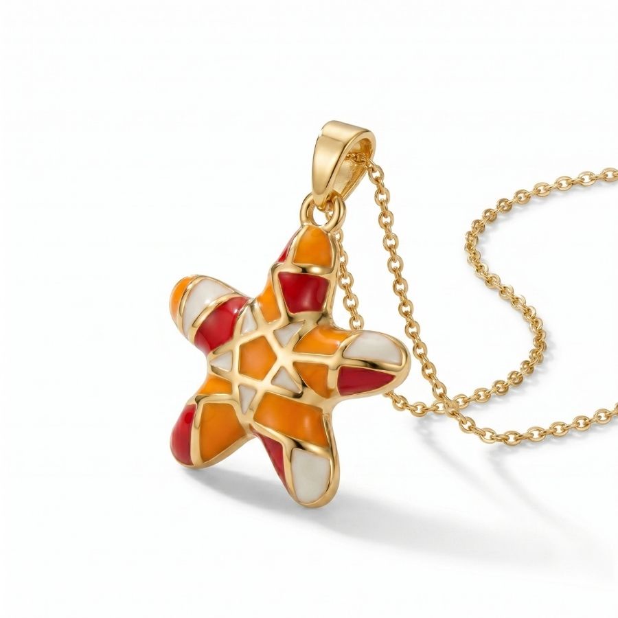 Mosaic Starfish Pendant Necklace — photo 4