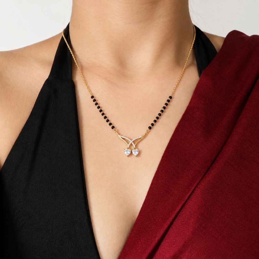 Mallika Twin Heart Drop Mangalsutra — photo 4