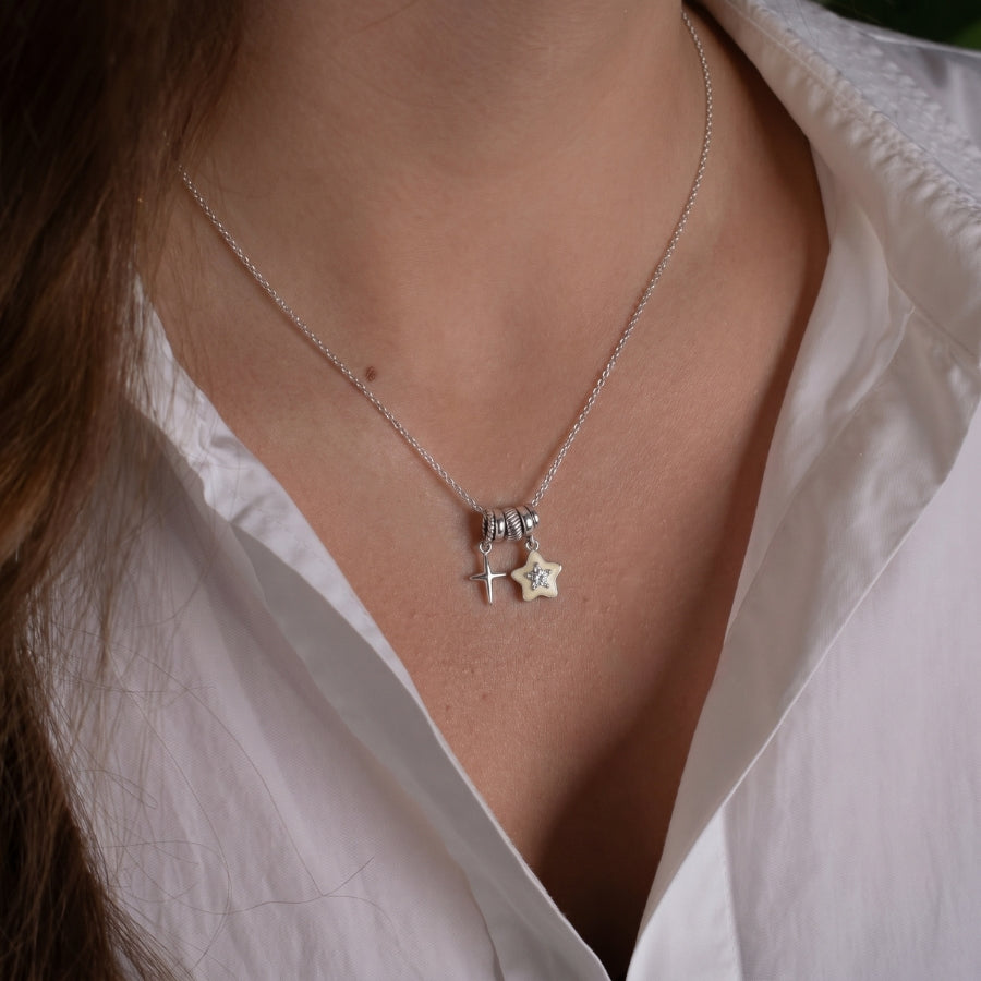 Double Star Charm Necklace