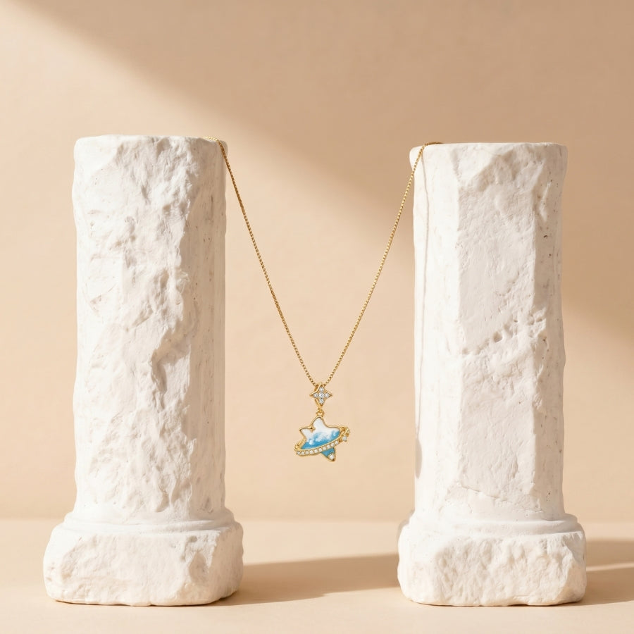 Blue Star Planet Pendant Necklace