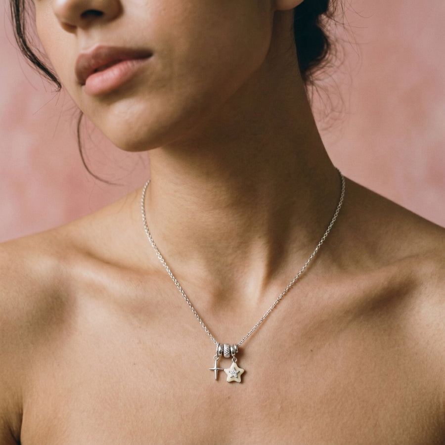 Double Star Charm Necklace