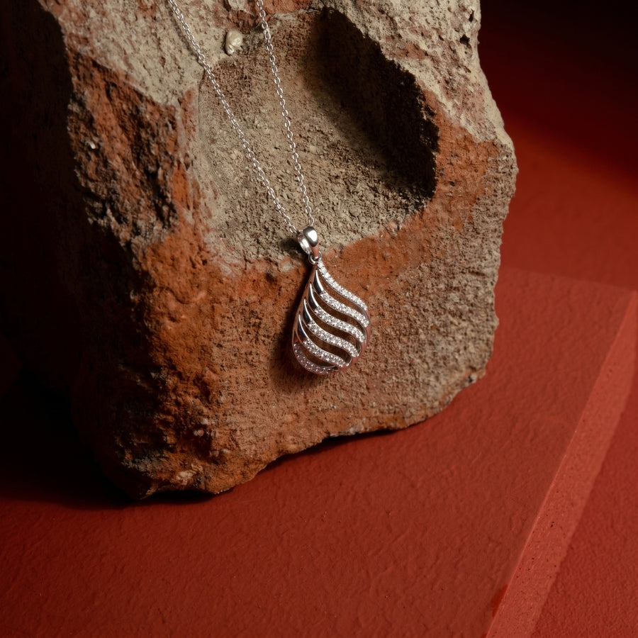 Flowing Wave Pendant Necklace