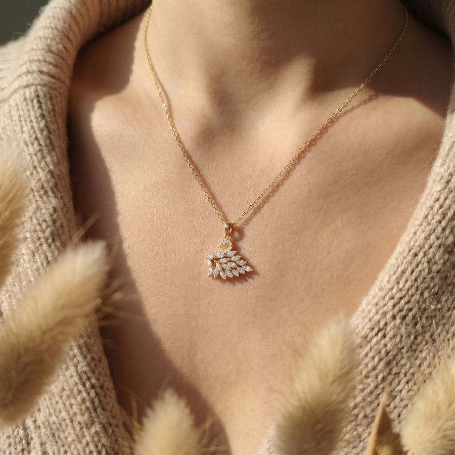 Swan Sparkle Pendant Necklace