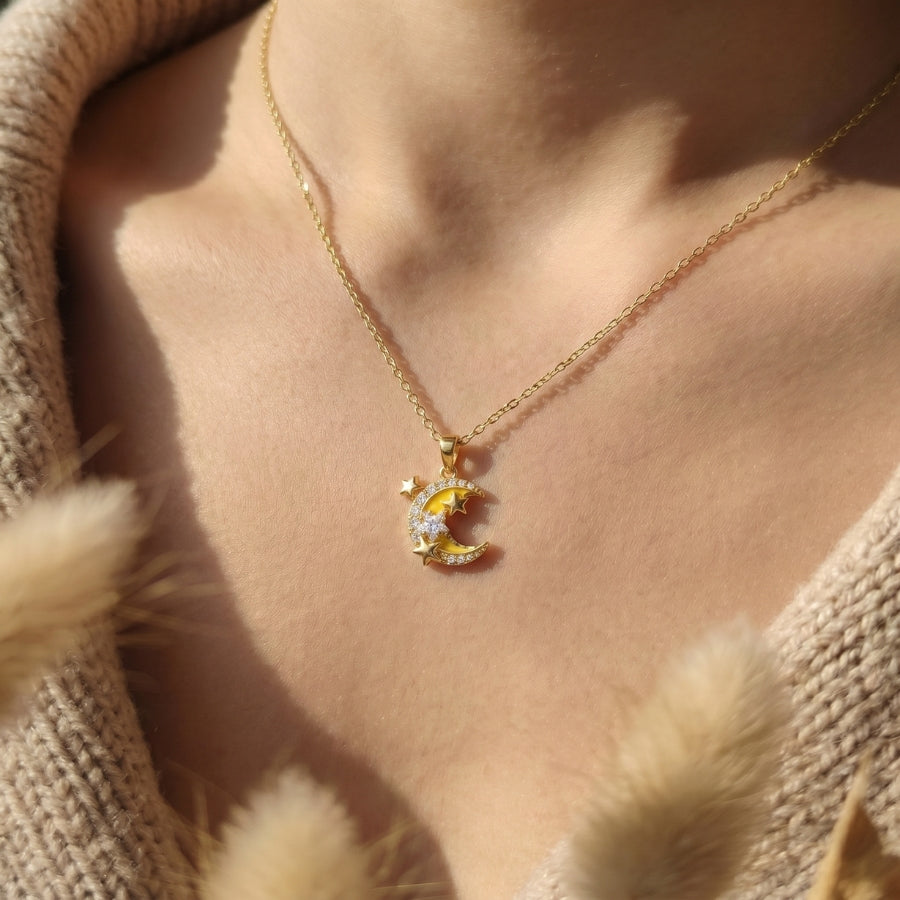 Moon & Stars Pendant Necklace