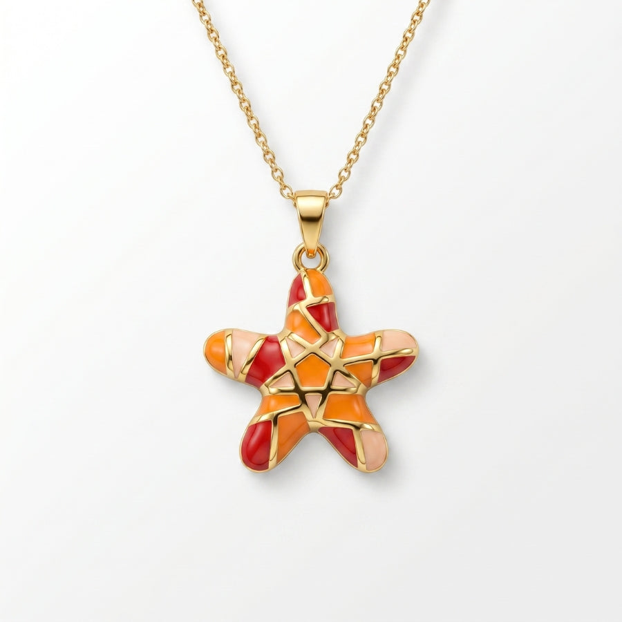 Mosaic Starfish Pendant Necklace