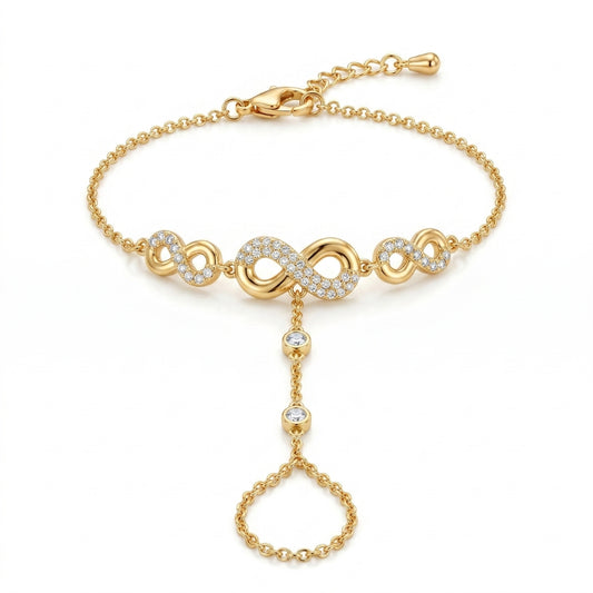 Cross Like Hand Chain- Gold