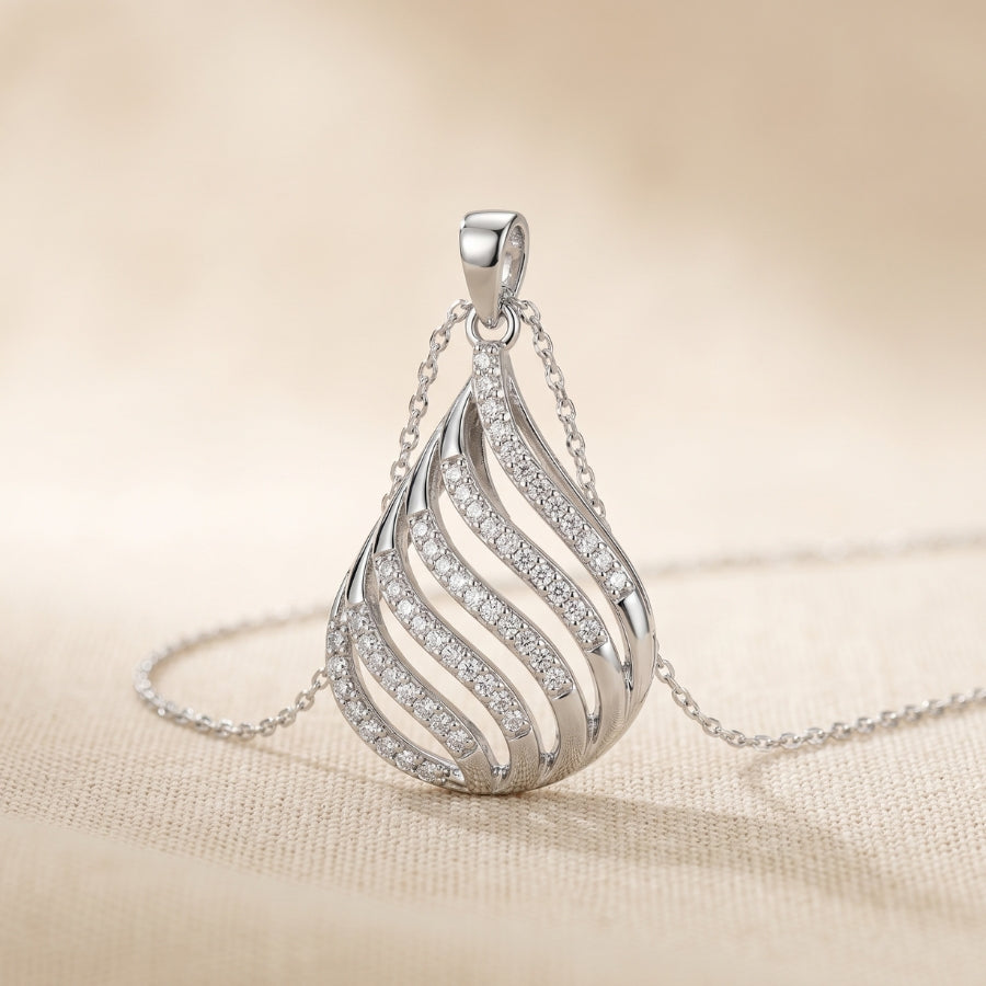 Flowing Wave Pendant Necklace