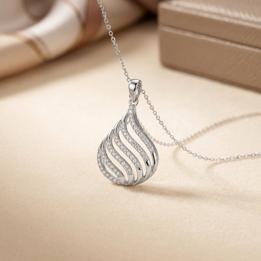 Flowing Wave Pendant Necklace