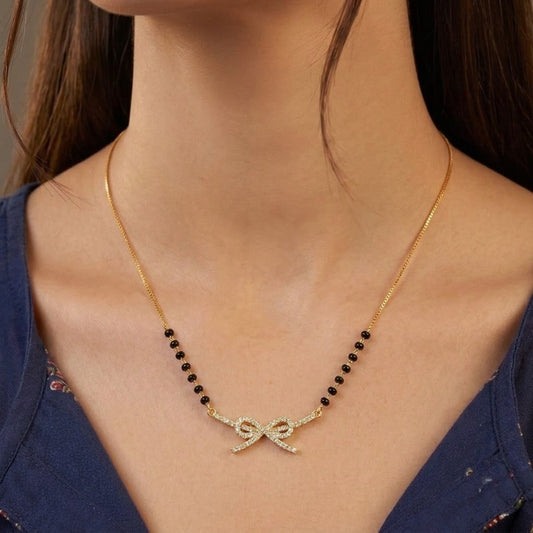 Ira Sparkle Bow Mangalsutra