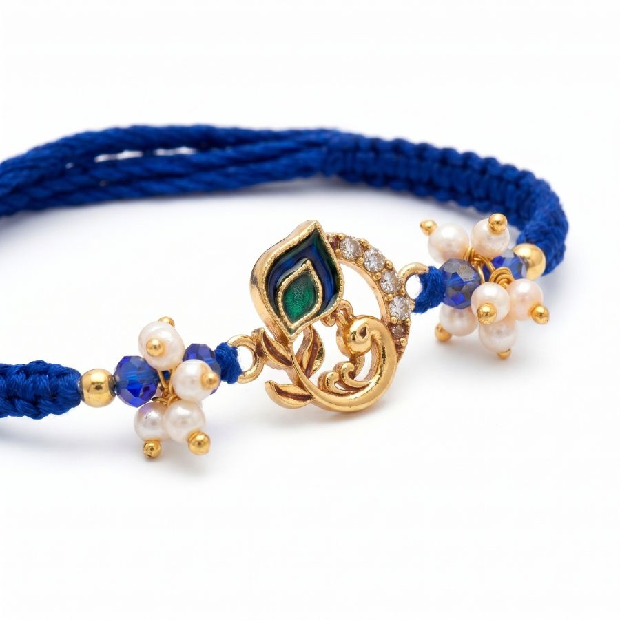 Krishna Mor Pankh Pearl Rakhi – Diorin