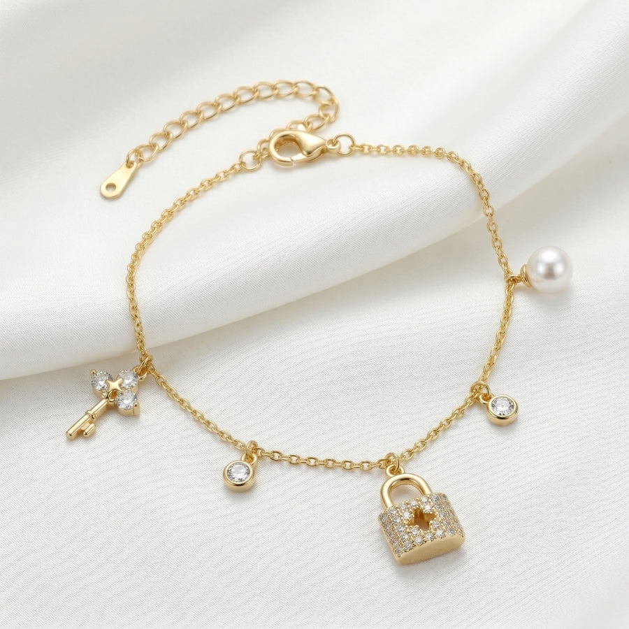 Inter Lock Anklet - Silver