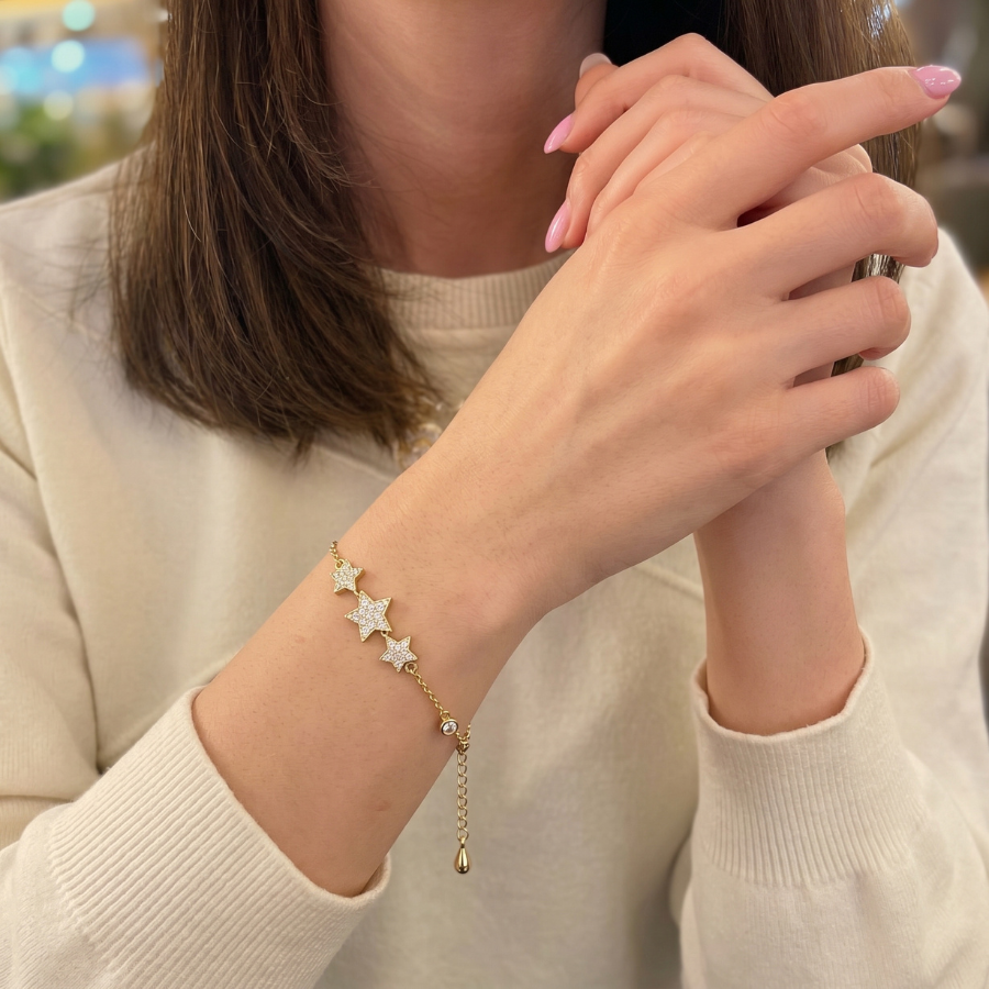 Triple Stardust Chain Bracelet