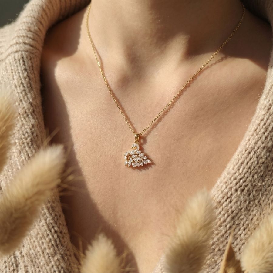 Swan Sparkle Pendant Necklace — photo 5