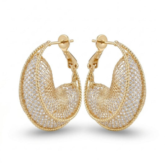 Sparkling Mesh Hoop Earrings — photo 2