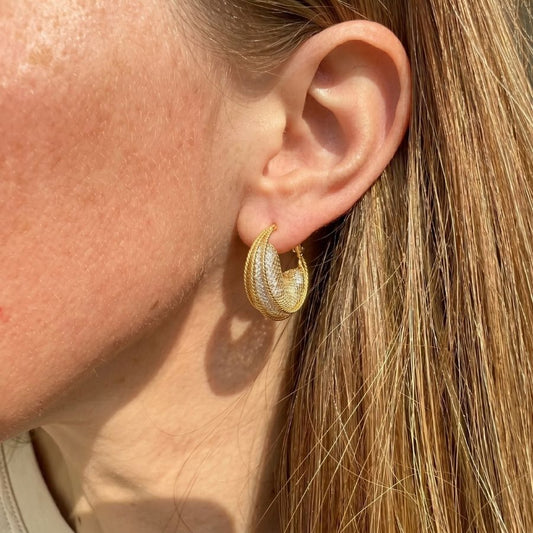 Sparkling Mesh Hoop Earrings — photo 3