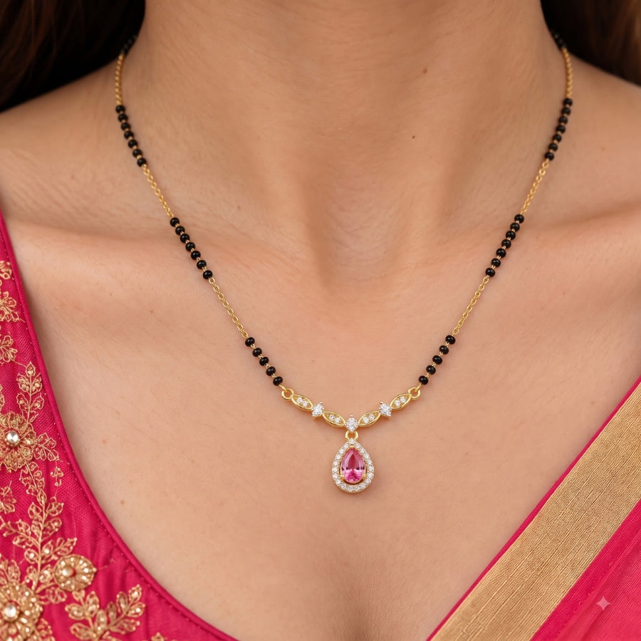 Ruhani Gulabi Drop Mangalsutra