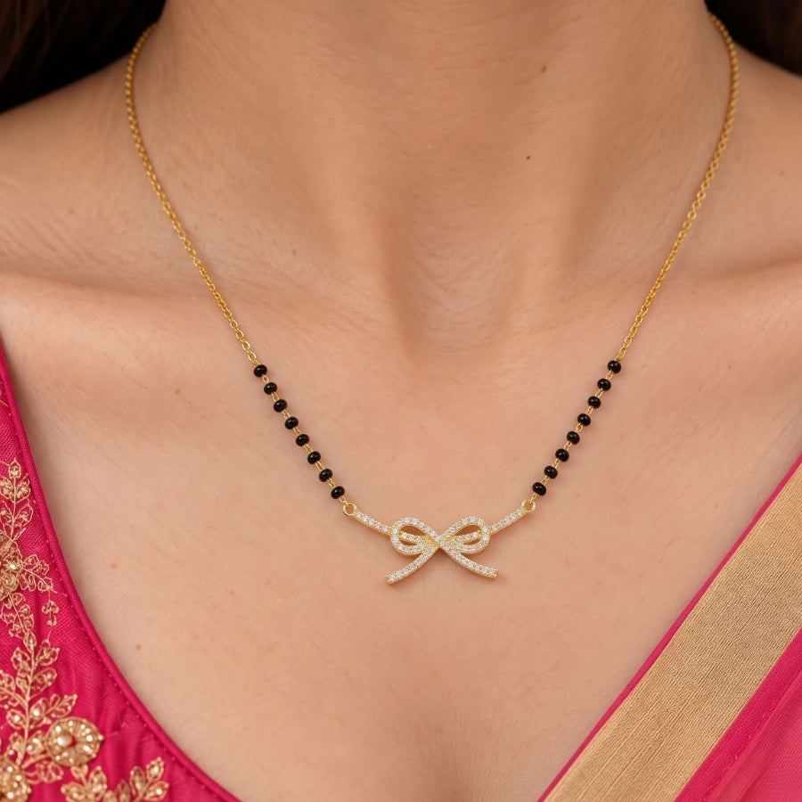 Ira Sparkle Bow Mangalsutra