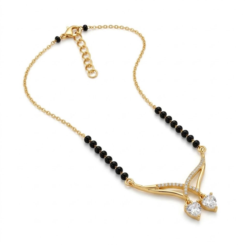 Mallika Twin Heart Drop Mangalsutra — photo 1