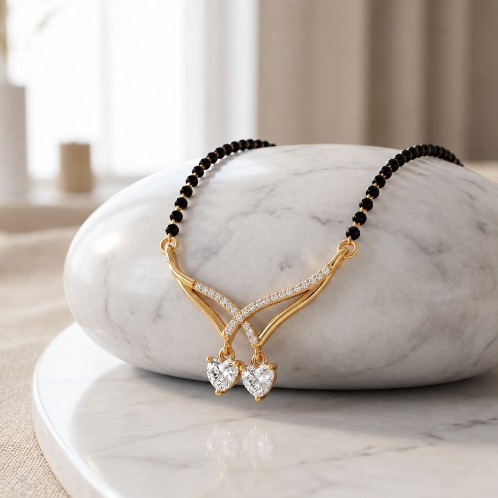 Mallika Twin Heart Drop Mangalsutra — photo 2