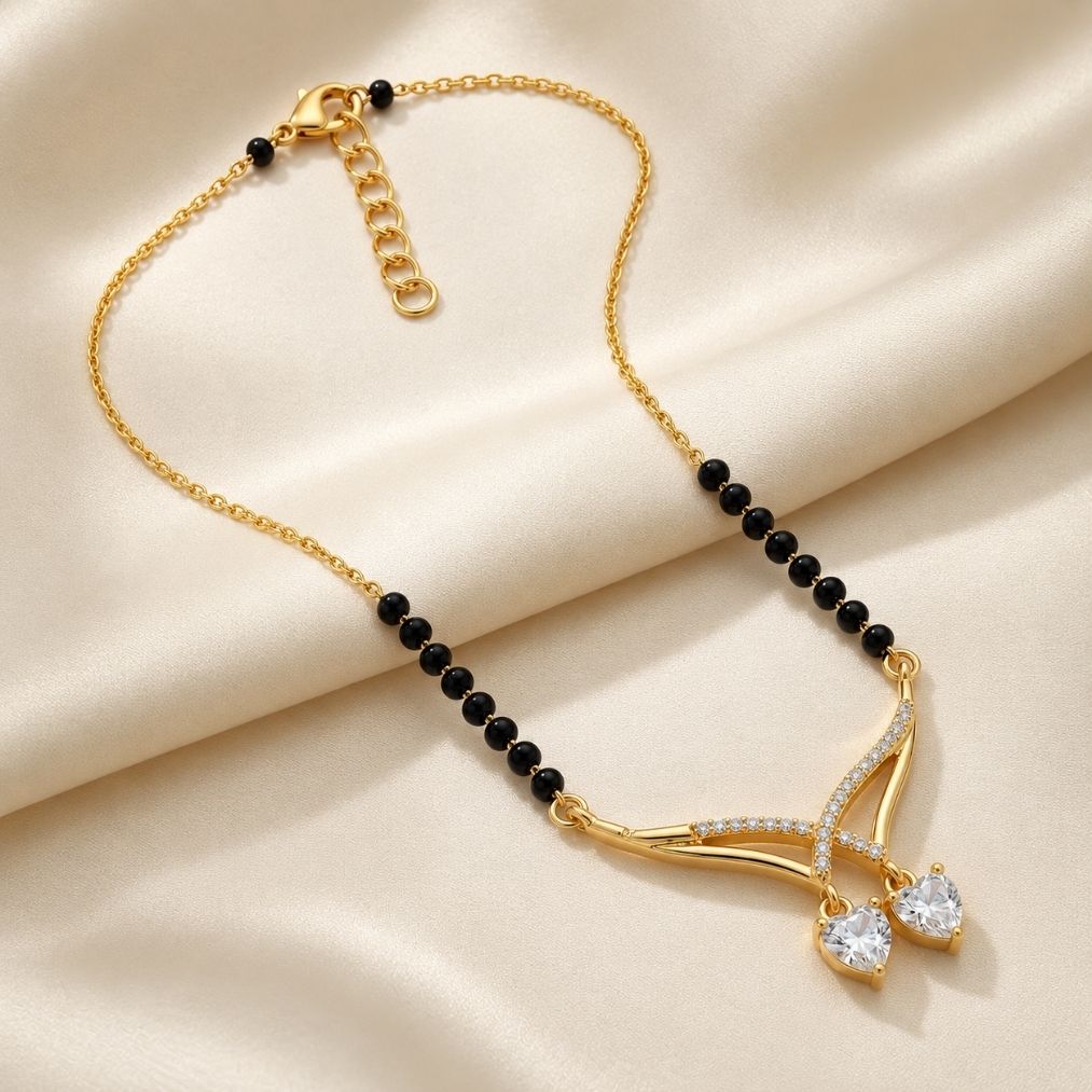 Mallika Twin Heart Drop Mangalsutra — photo 3