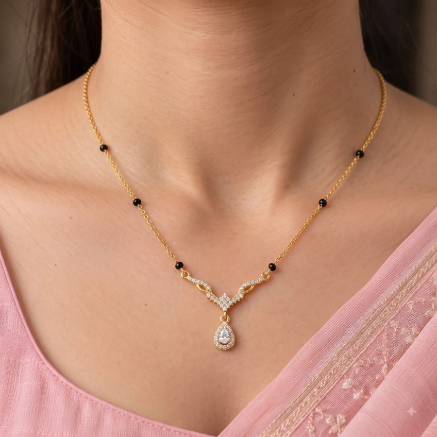 Kashvi Clear Teardrop Mangalsutra