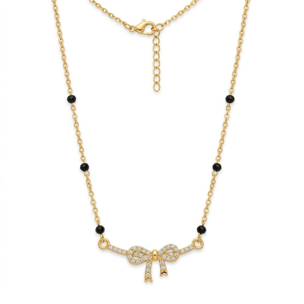Mihika Ribbon Bow Mangalsutra — photo 1