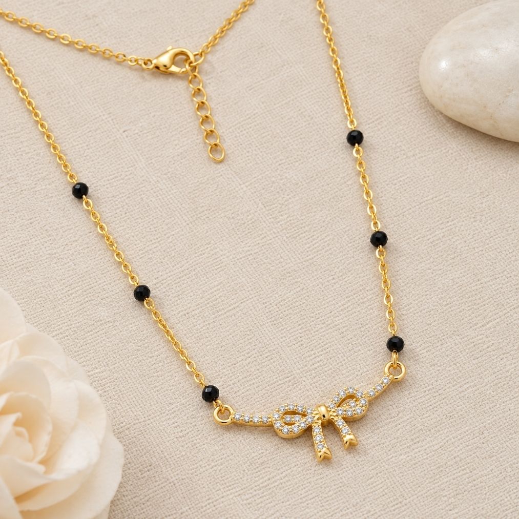 Mihika Ribbon Bow Mangalsutra — photo 2