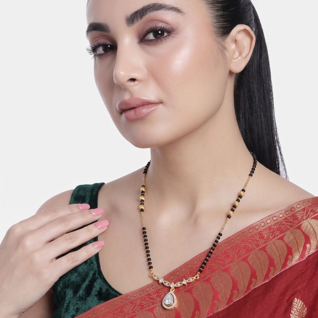 Vaidehi Teardrop Halo Mangalsutra — photo 4