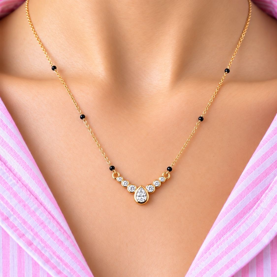 Ojas Pear Drop Mangalsutra - photo 1