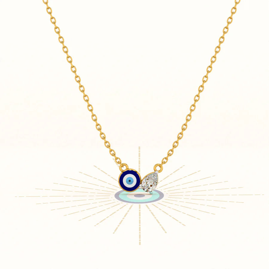Evil Eye DuoStone 925 Silver Necklace